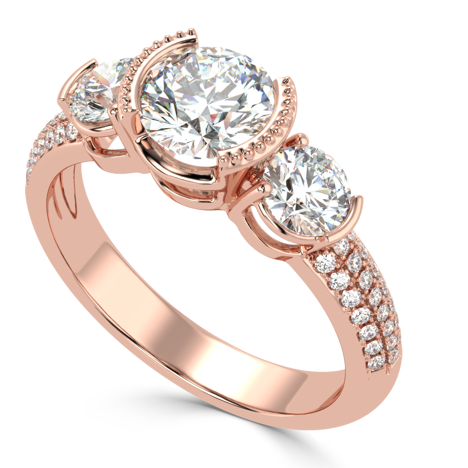 Buy 1.70 Ct Three-stone Natural Diamond Ring | Solitairekart
